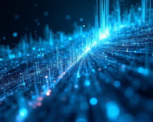 Futuristic data visualization and predictive modeling curves